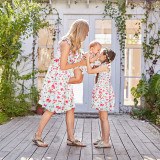 Mommy And Me Floral Pattern Sling Matching Dresses