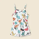 Mommy And Me Dinosaur Pattern Sling Jumpsuits Shorts Family Matching Rompers