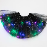 Rainbow LED Sequins Stars Light Up Tutu Skirt