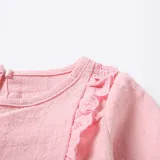 Mommy And Me Long Sleeve V-Neck Pure Color Ruffles Matching Dresses