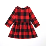Mommy And Me Long Sleeve Lattice Shirts Matching Dresses