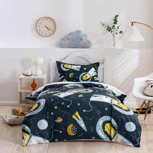 Kids Bedding Rainbow Animals Cartoon Pattern Printed Quilt Cover With Pillowcases