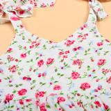 Mommy And Me Floral Pattern Sling Matching Dresses