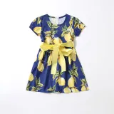 Mommy And Me Sling Floral Printing Matching Dresses With Belt