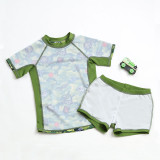 Toddler Boy Green Army Camouflage Swimsuit Sets