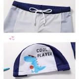 Kids Boys Dinosaur Short Sleeve Sunscreen Swimsuit Two Pieces