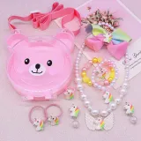 Cute Pony Unicorn Costume Special-shaped Jewelry Box Set Pearl Necklace for Girls Gift