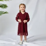 Mommy And Me Pure Color Long Sleeve Matching Dresses