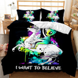 Bedding Cartoon Unicorn Pattern Printed Quilt Cover With Pillowcases For Girls