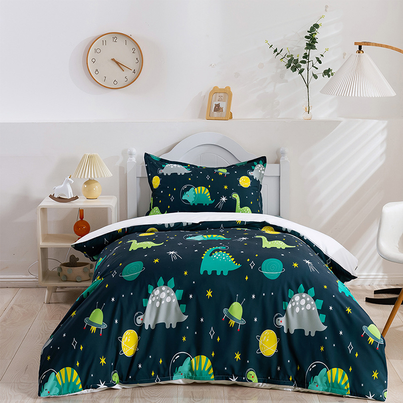 Boys Bedding Dinosaur Pattern Printed Quilt Cover With Pillowcases