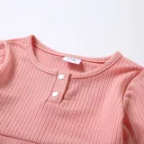 Mommy And Me Long Sleeve Pink Knitted Ruffles Matching Dresses