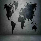 Duvet Cover Set Black World Map on Concrete Wall Printed Bedding Set
