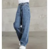 Toddler Girls Fashion Loose Jeans Blue Wide Leg Pants