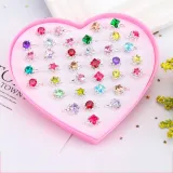 Gem Ring Set Jewelry Box Set Necklace Earring For Girls Gift