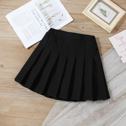 Toddler Girls High Waist A-line School Pleated Skirt