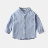 Toddler Boys Cotton Casual Solid Color Shirt