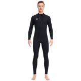 Men Pure Color Oblique Zipper Long Sleeve Thickening Diving Suit Swimsuit
