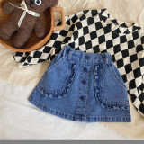 Toddler Girls Blue Denim Skirt