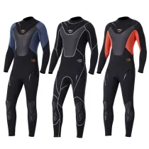 Men Printed Logo Pure Color Long Sleeve Thickening Diving Suit Swimsuit