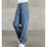 Toddler Girls Fashion Loose Jeans Blue Wide Leg Pants
