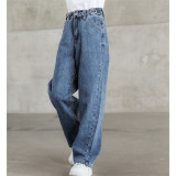 Toddler Girls Fashion Loose Jeans Blue Wide Leg Pants