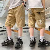 Toddler Boys Casual Slogan Khaki Shorts