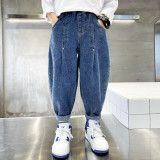Toddler Boys Fashion Blue Color Pencil Jeans Pants