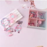 Luminous Princess Jewelry Box Necklace Earring Hair Accessories Set For Girls Gift