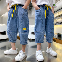 Toddler Boys Cropped Pants Blue Fashion Shorts Jeans