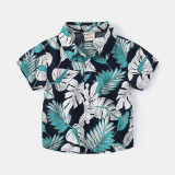 Toddler Boys Cotton Tops Coconut Tree Pattern Polo Shirt