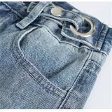 Toddler Girls Fashion Loose Jeans Blue Wide Leg Pants