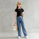 Toddler Girls Fashion Loose Pants Wide Leg Jeans Pants