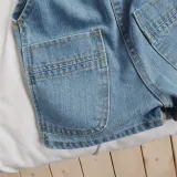 Toddler Girls Fashion Blue Jeans Overalls Shorts With Pocket