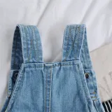 Toddler Girls Fashion Blue Jeans Overalls Shorts With Pocket