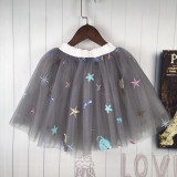 Toddler Girls Star Pattern Lace Mesh Tutu Skirt