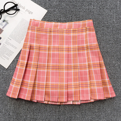 Toddler Girls High Waist School Lattice Pleated Skirt