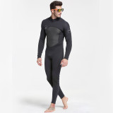 Men Pure Color Matching Long Sleeve Thickening Diving Suit Swimsuit