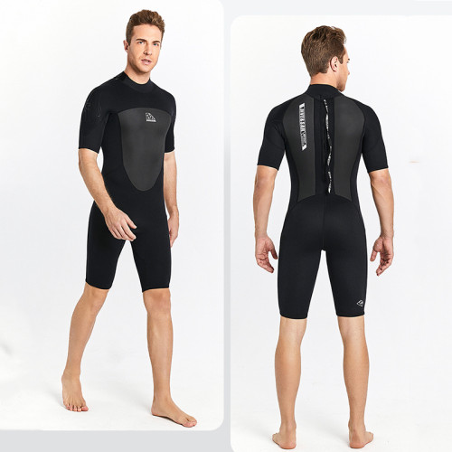 Men Pure Color Short Sleeve Thickening Diving Suit Swimsuit