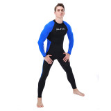 Men Color Matching Splicing Long Sleeve Diving Suit Swimsuit