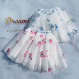 Toddler Girls Lace Butterfly Pattern Mesh Skirt