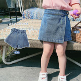 Toddler Girls Blue Elastic Denim Shorts