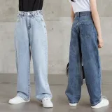 Toddler Girls Fashion Loose Jeans Blue Wide Leg Pants