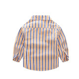 Toddler Boys Long Sleeve Striped Lapel Shirt