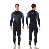 Men Printed Logo Pure Color Long Sleeve Thickening Diving Suit Swimsuit