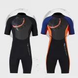 Men Printed Color Matching Short Sleeve Thickening Diving Suit Swimsuit