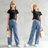 Toddler Girls Fashion Loose Pants Wide Leg Jeans Pants