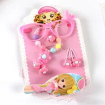 Flower Comb Glasses Jewelry Box Set Necklace Earring For Girls Gift