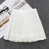 Toddler Girls High Waist School Pure Color Pleated Skirt