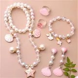 Shell Jewelry Box Set Necklace Earring For Girls Gift
