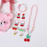 Rabbit Strawberry Jewelry Box Set Necklace Earring For Girls Gift